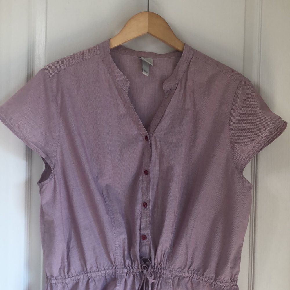 MERONA STRIPPED COTTON PEPLUM TOP - Picture 3 of 6